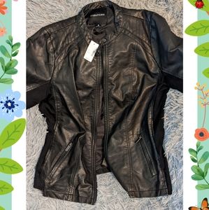 NWT Black Faux Leather Jacket